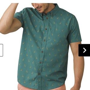 Prana button down Shirt with giraffe print size M